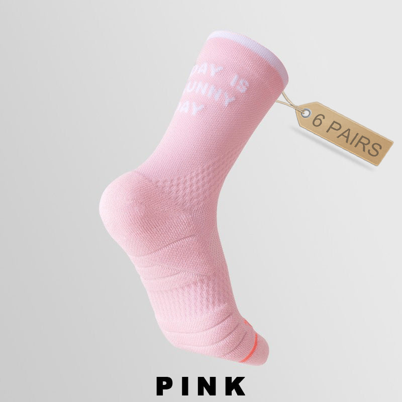 Mid Crew Towel Bottom Women's Cycling Socks（6 pairs）