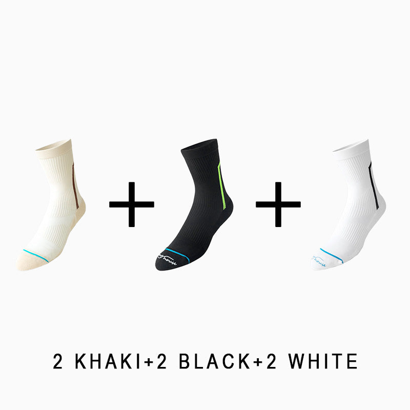 Men's Breathable  Mid-calf Cycling Socks （6 pairs）