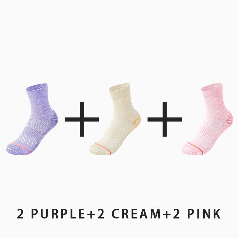 Mid-calf Breathable Women's Sport Socks (6 pairs）