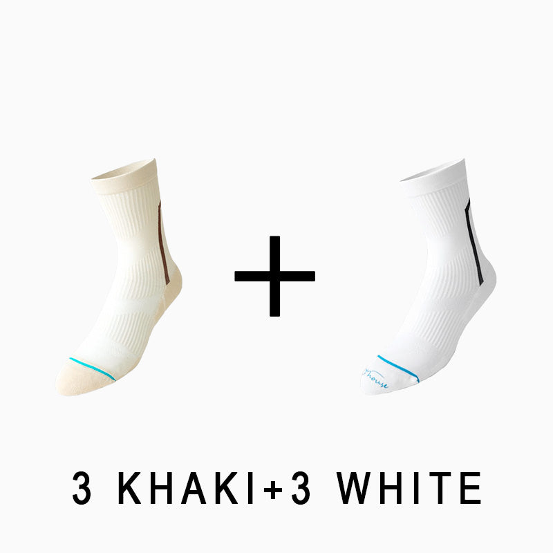 Men's Breathable  Mid-calf Cycling Socks （6 pairs）