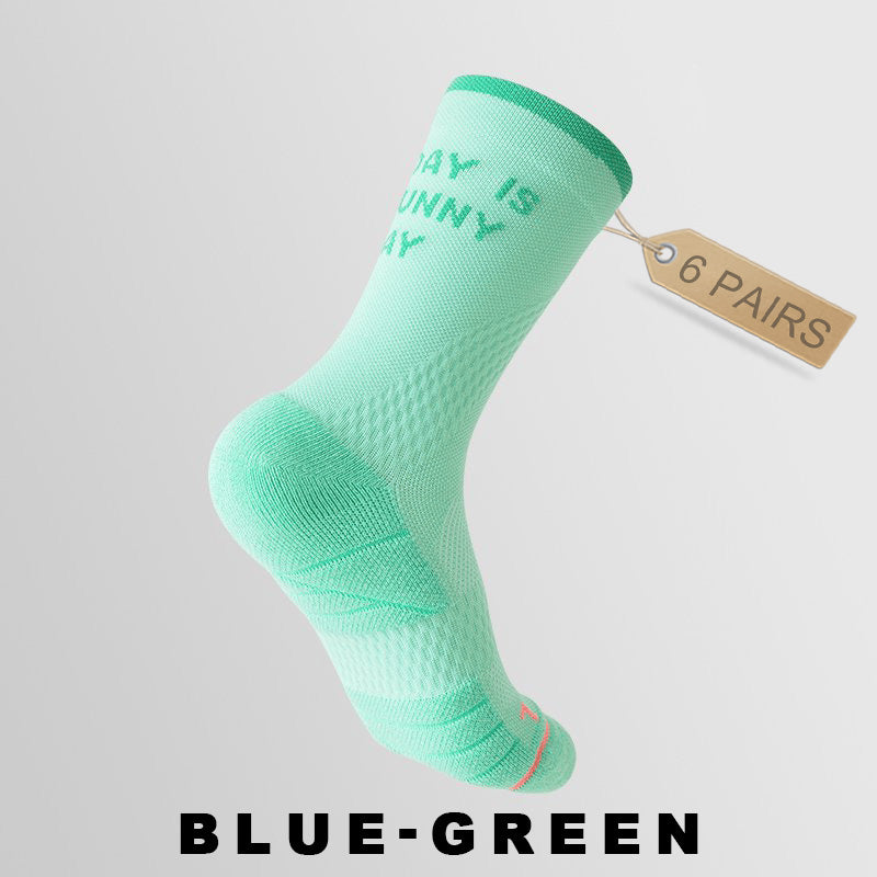 Mid Crew Towel Bottom Women's Cycling Socks（6 pairs）