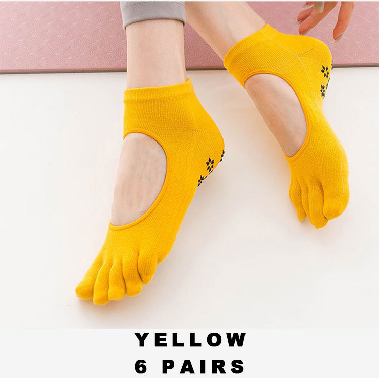Professional Women's Pilates Yoga Socks（6 pairs）
