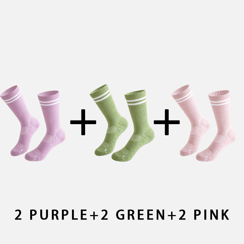 Mid-calf Women‘s Yoga Socks  (6 pairs）