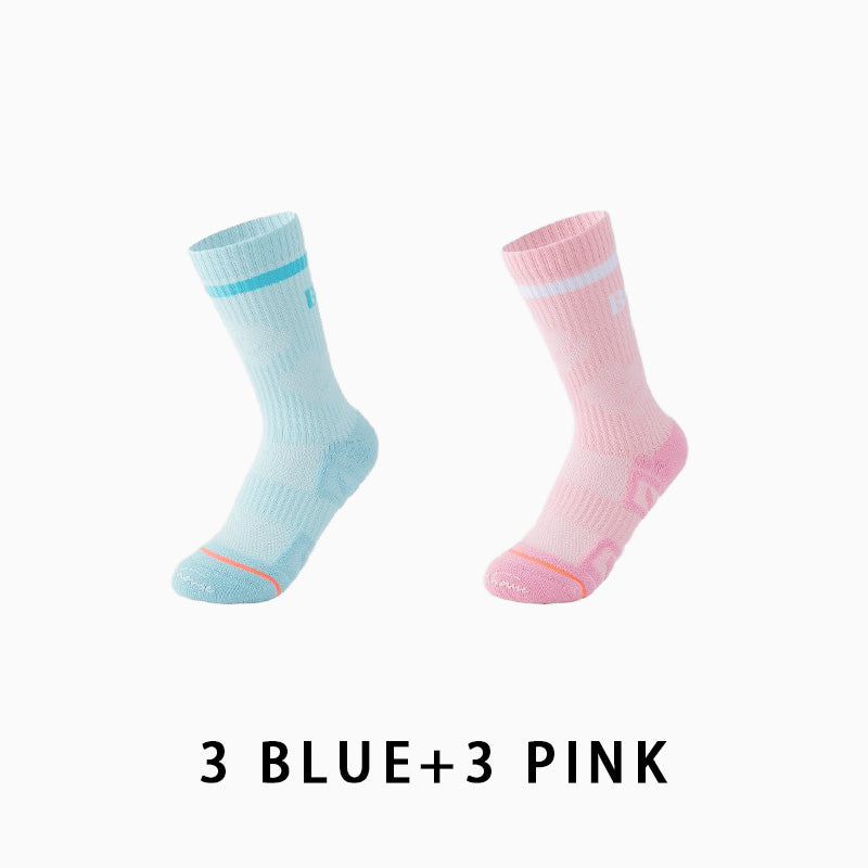 Women Breathable Mid-calf Running Socks(6 pairs）