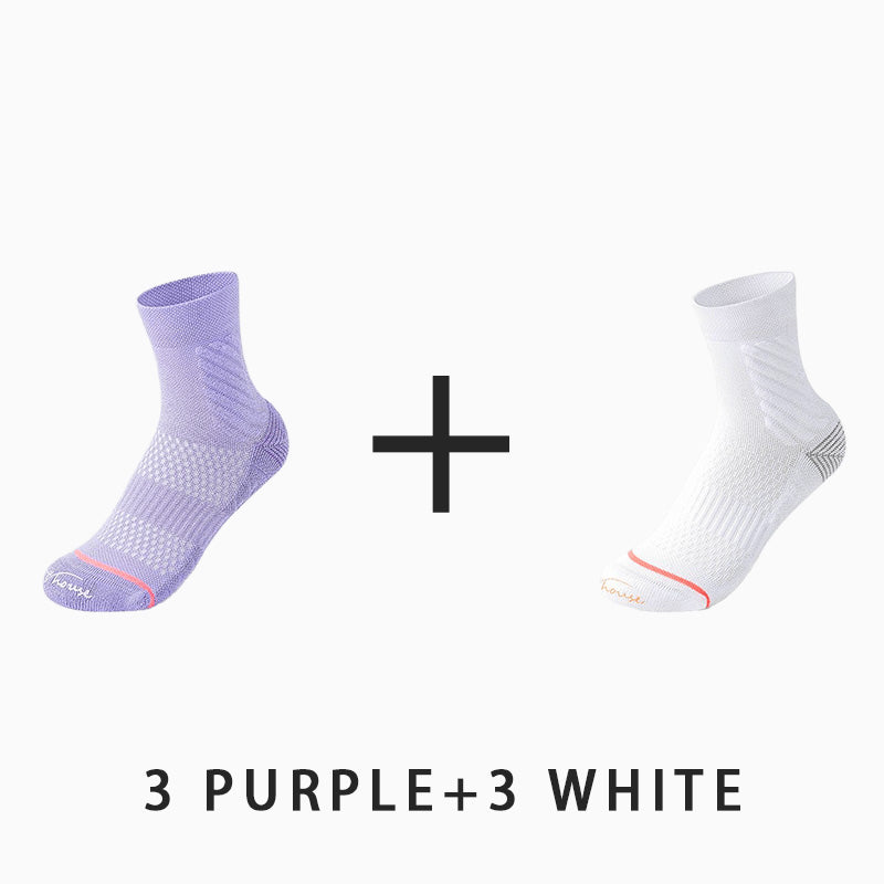 Mid-calf Breathable Women's Sport Socks (6 pairs）