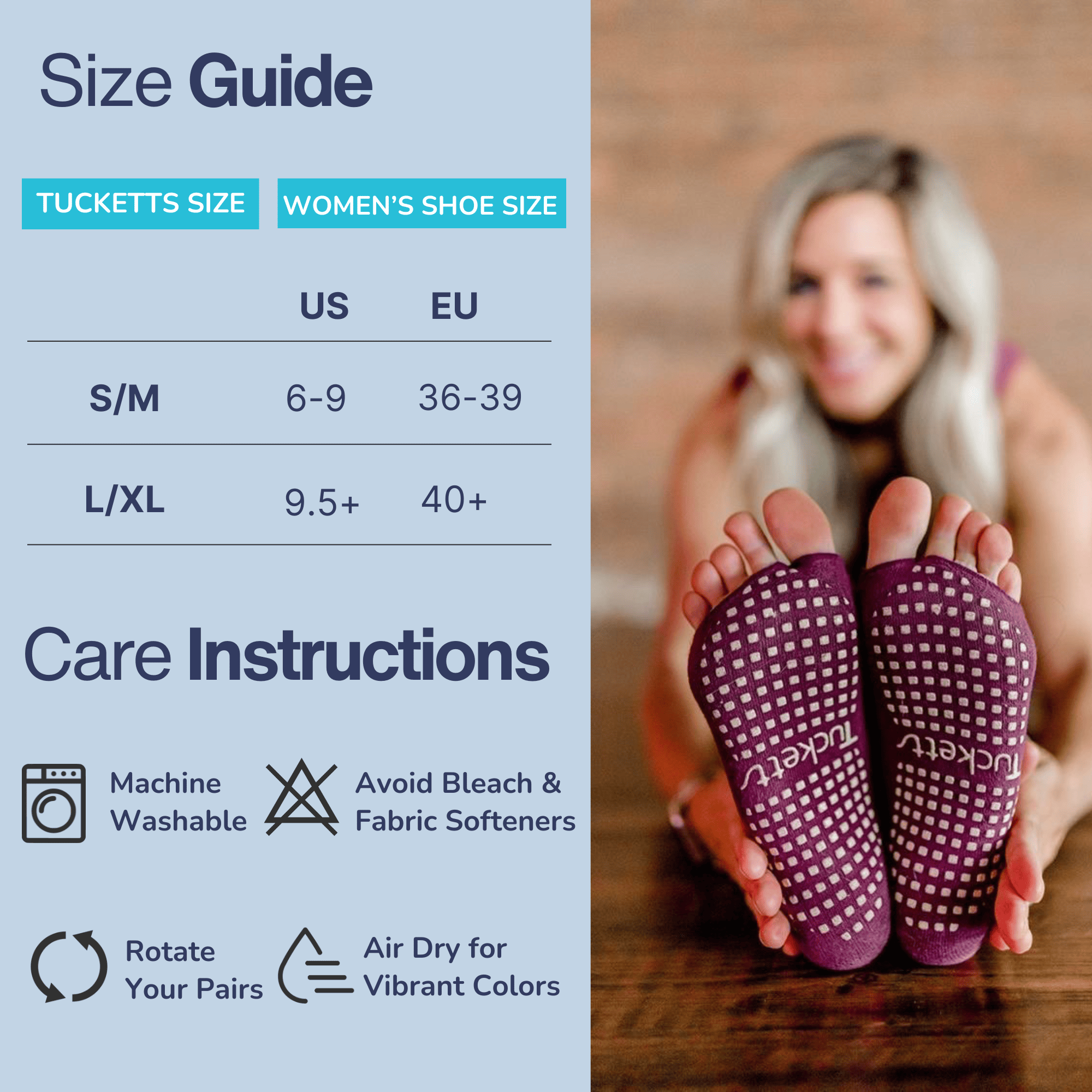 Tucketts Anklet Pilates Socks - Non-Slip Grip, Open Toe, Barre & Yoga - Women's