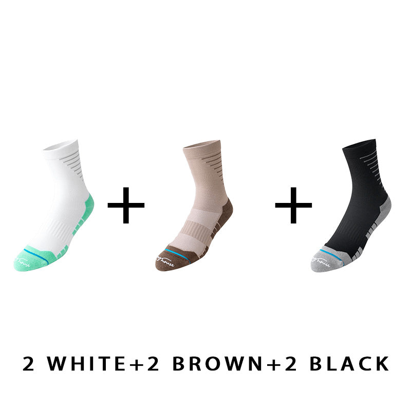 Breathable Men's Mid-calf Cycling Socks(6 pairs）