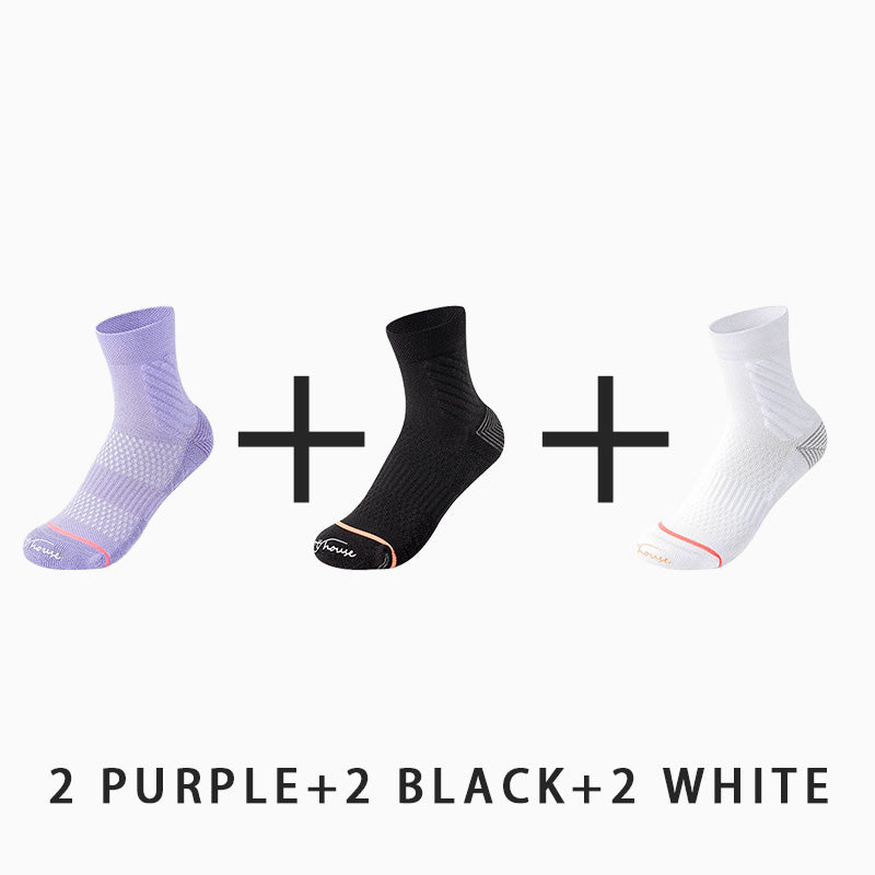 Mid-calf Breathable Women's Sport Socks (6 pairs）