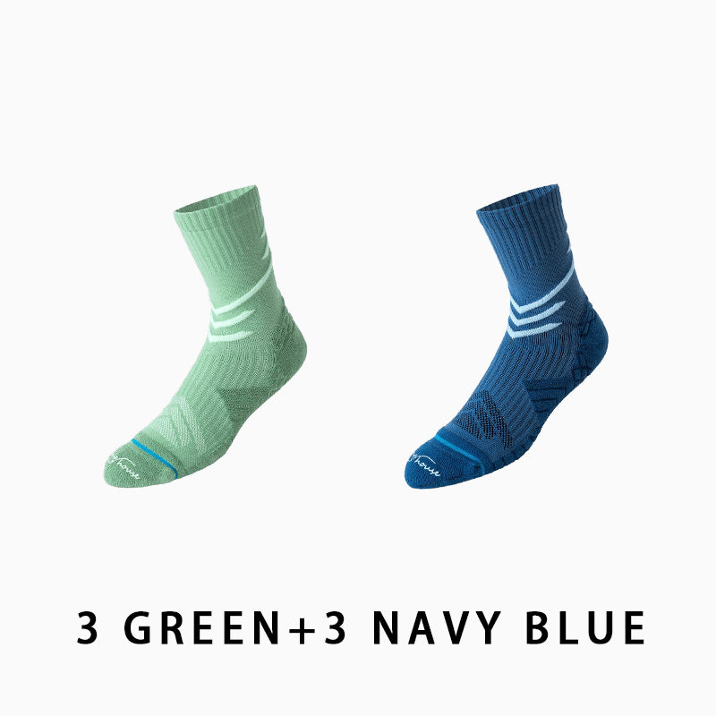 Non-slip Mid-calf Men's Running Socks(6 pairs）