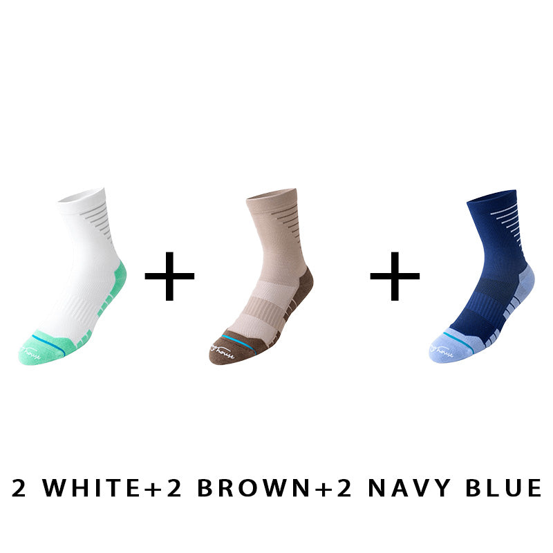 Breathable Men's Mid-calf Cycling Socks(6 pairs）