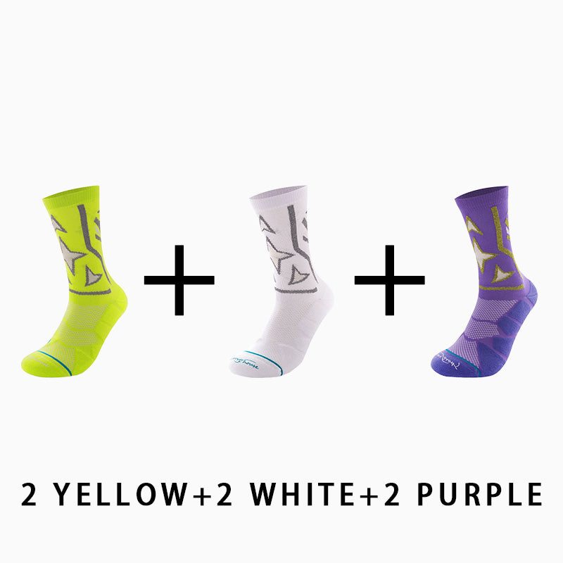 Men's Mid-calf Running Socks(6 pairs）