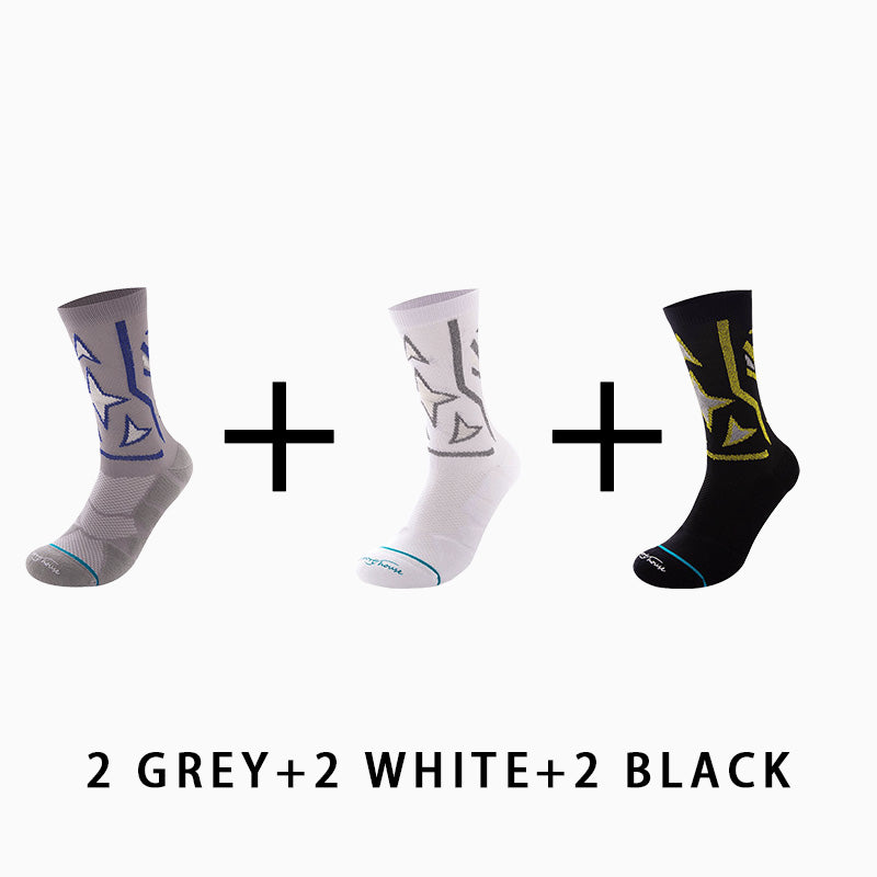 Men's Mid-calf Running Socks(6 pairs）