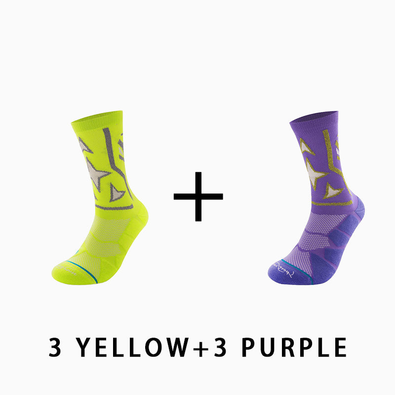 Men's Mid-calf Running Socks(6 pairs）