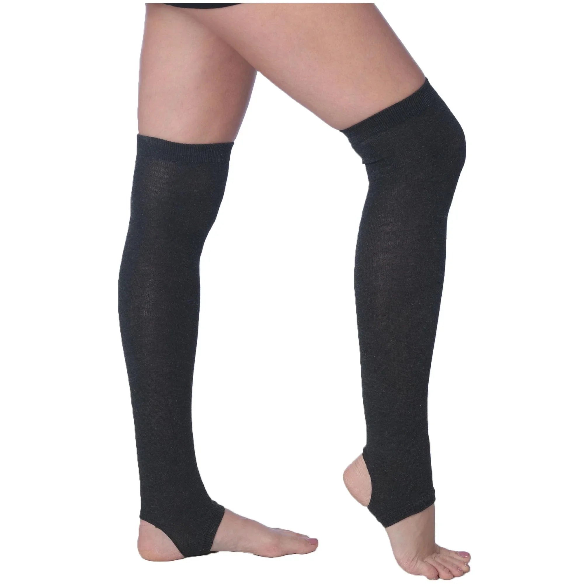 Women's Stirrup Charcoal Over Knee Socks