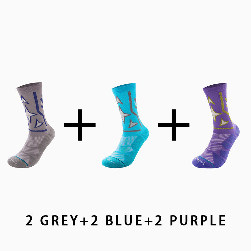 Men's Mid-calf Running Socks(6 pairs）