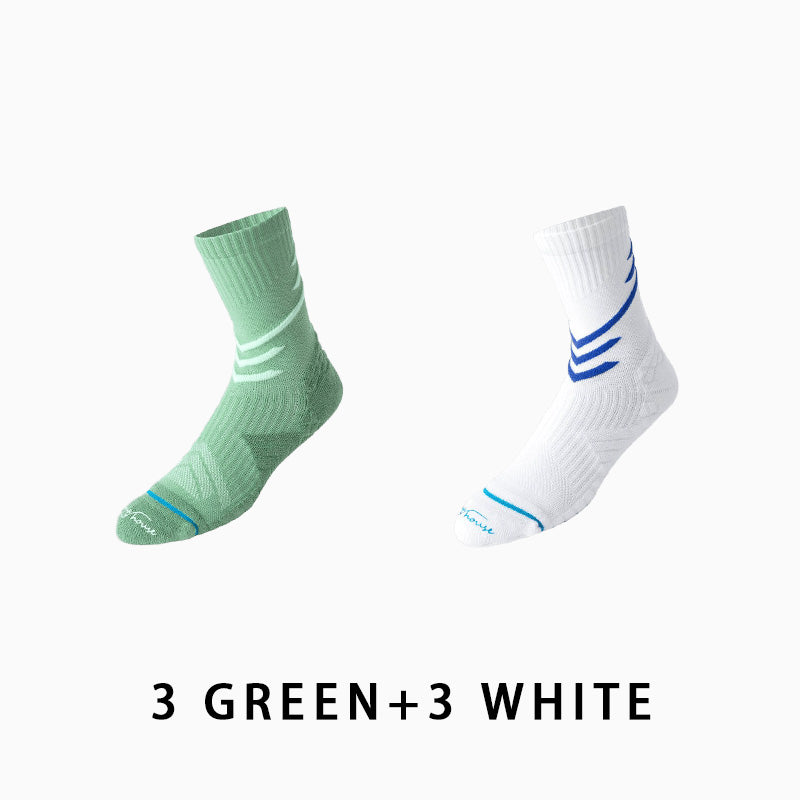 Non-slip Mid-calf Men's Running Socks(6 pairs）