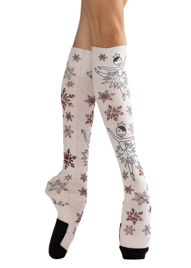 Waltz of the Snowflakes Knee-High Socks (Peach)