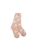 Cozy Butterfly Crew Socks (Rose)