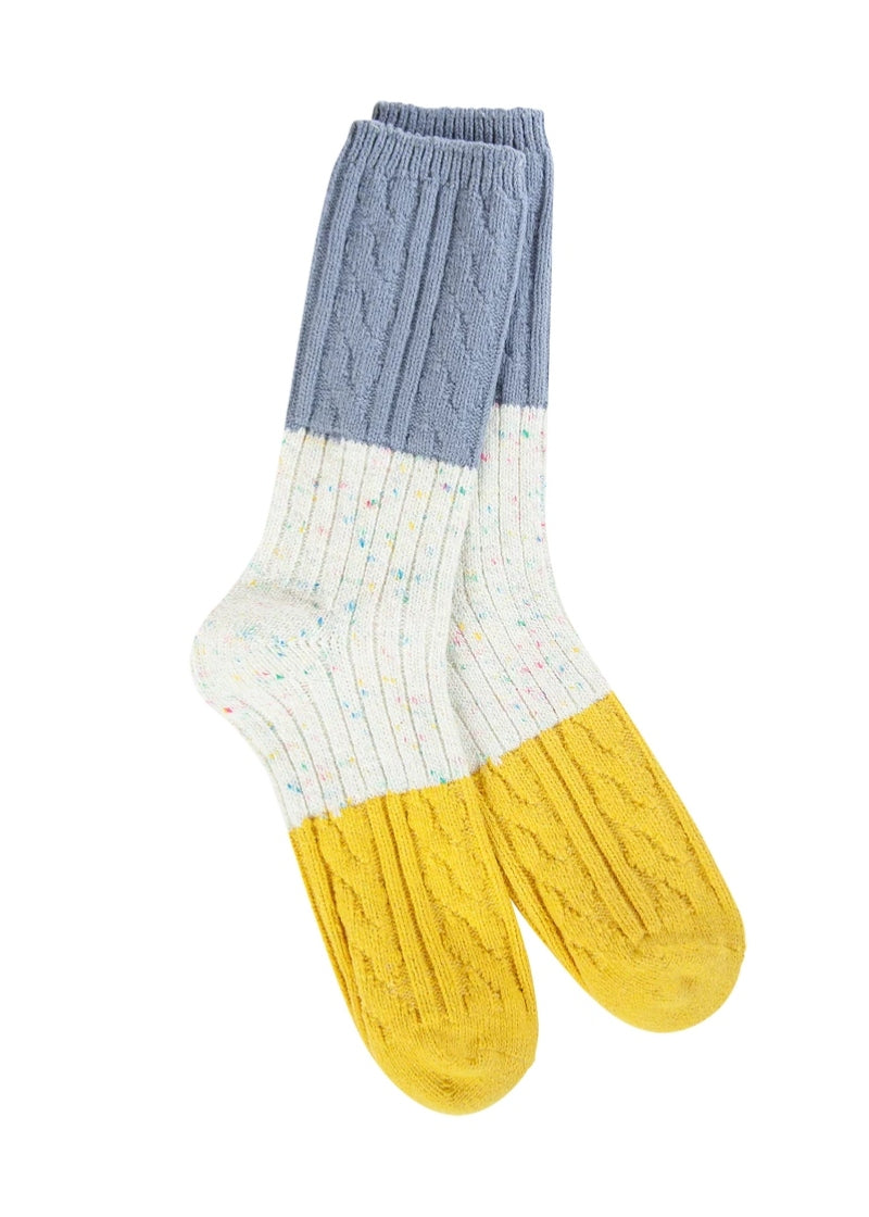 Weekend Confetti Cable Crew Socks (Vanilla Multi)