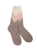 Cozy Cali Crew Socks (Chevron Multi)