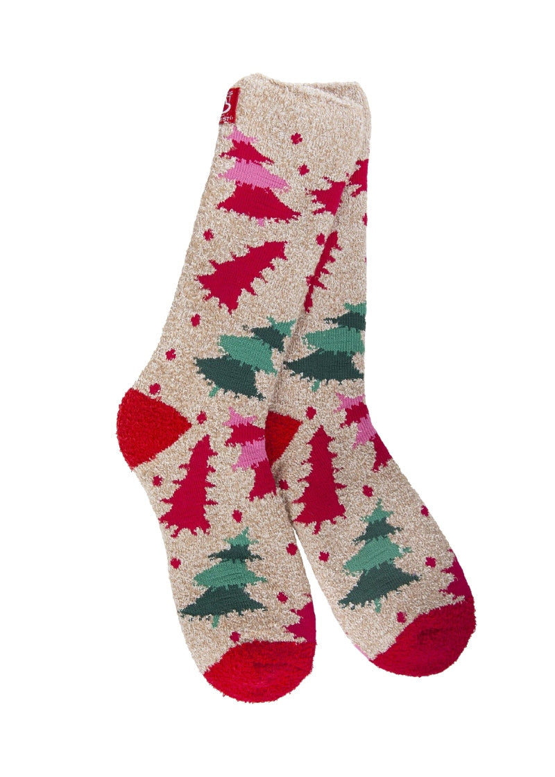 Holiday Cozy Crew Socks (Pine Trees)