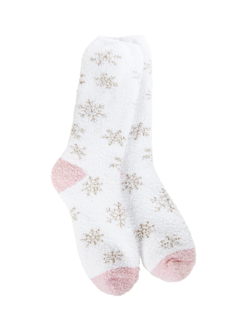Winter Shimmer Crew Socks (White)