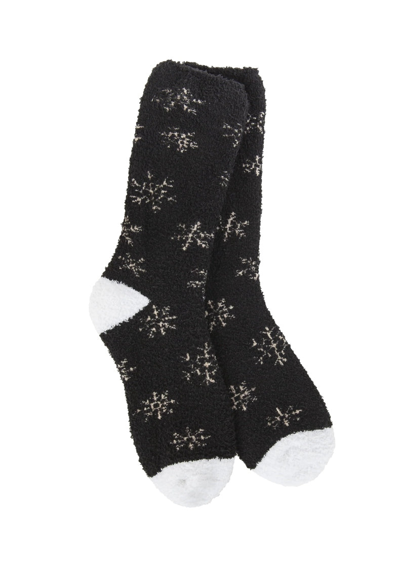 Winter Shimmer Crew Socks (Black)