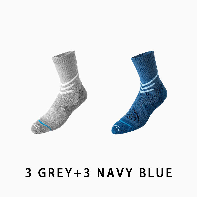 Non-slip Mid-calf Men's Running Socks(6 pairs）