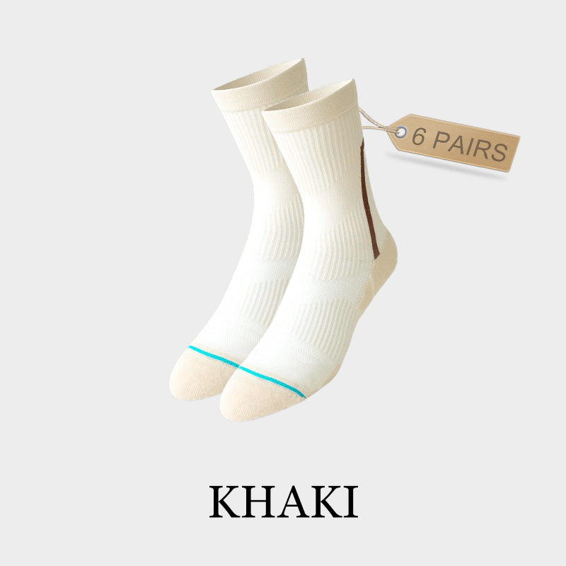 Men's Breathable  Mid-calf Cycling Socks （6 pairs）