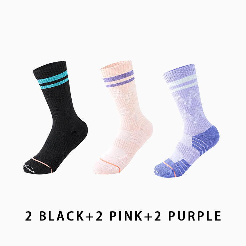 Professional Women Breathable Running Socks（6 pairs）