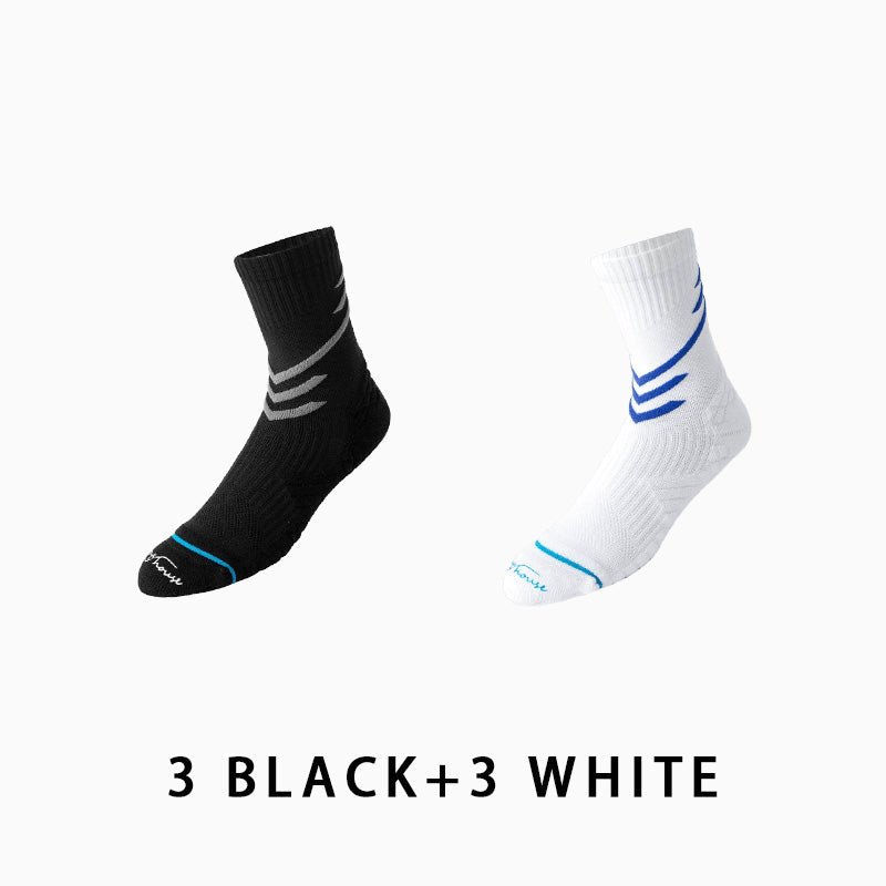 Non-slip Mid-calf Men's Running Socks(6 pairs）