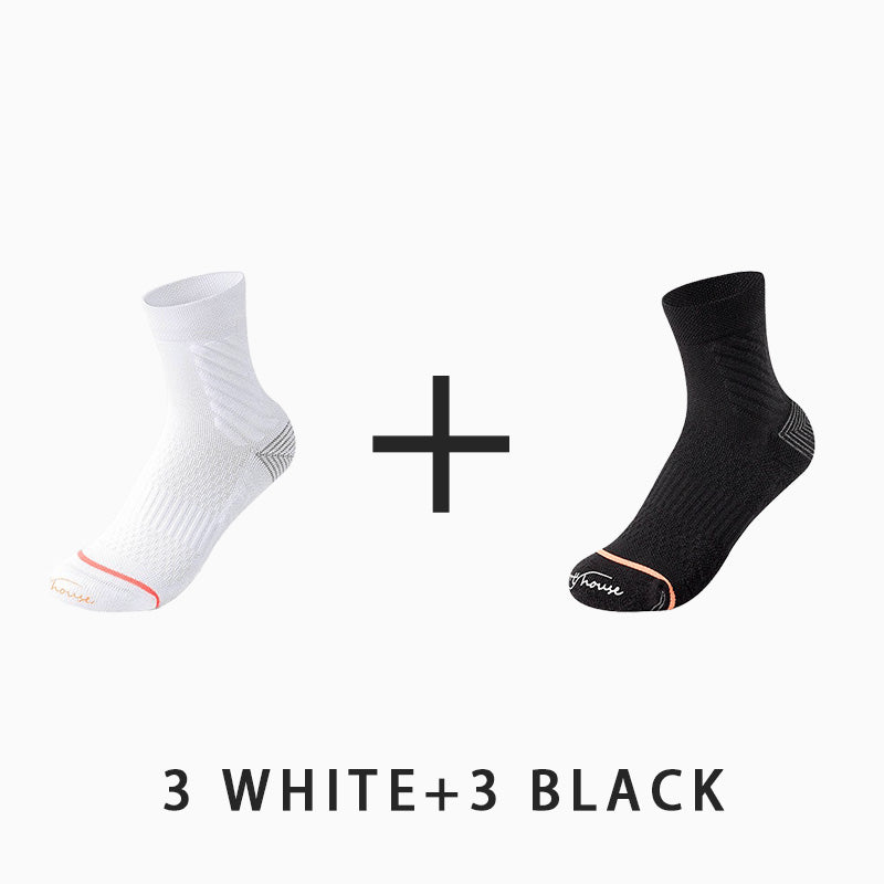 Mid-calf Breathable Women's Sport Socks (6 pairs）