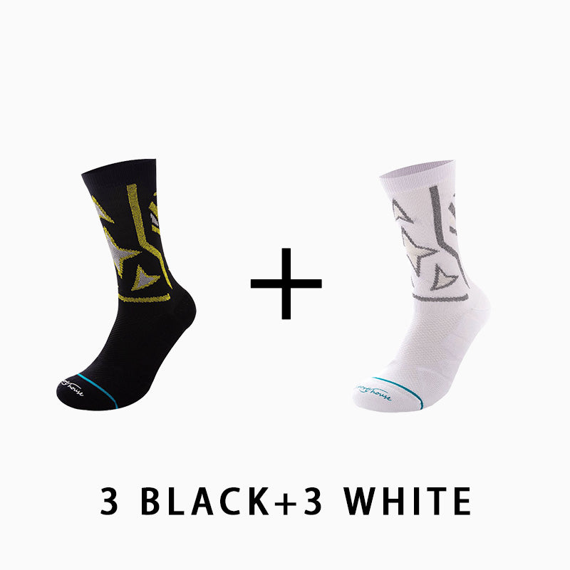 Men's Mid-calf Running Socks(6 pairs）