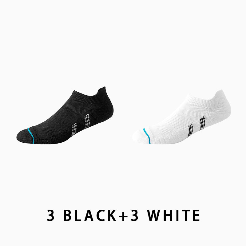 Men's Breathable Towel Sole Running Socks（6 pairs）