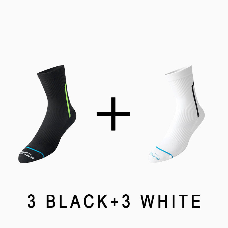 Men's Breathable  Mid-calf Cycling Socks （6 pairs）
