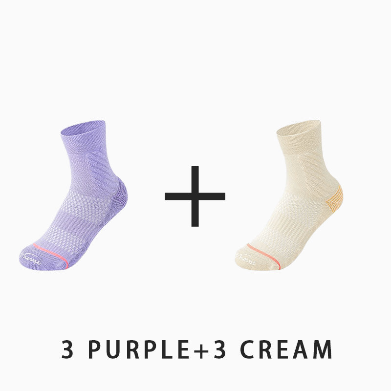Mid-calf Breathable Women's Sport Socks (6 pairs）