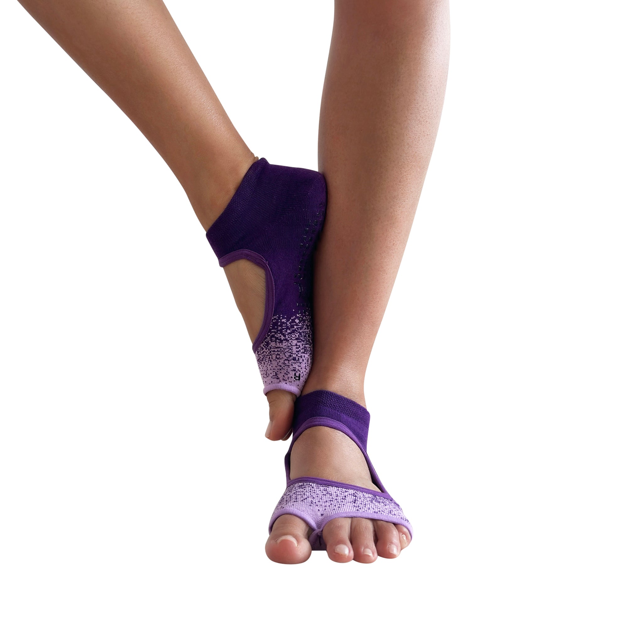 Tucketts Allegro - Lavender Haze Pilates Socks - Non-Slip Grip, Open Toe, Barre & Yoga - Women's