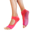 Tucketts Allegro Guava Ombre Pilates Socks - Non-Slip Grip, Open Toe, Barre & Yoga - Women's