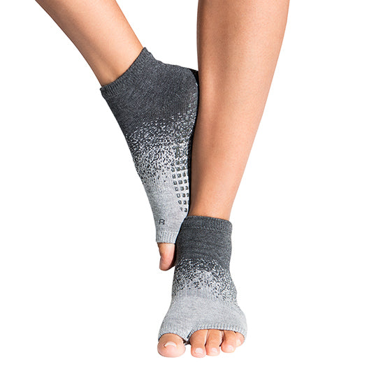 Tucketts Anklet Glacial Moraine Pilates Socks - Non-Slip Grip, Open Toe, Barre & Yoga - Women's