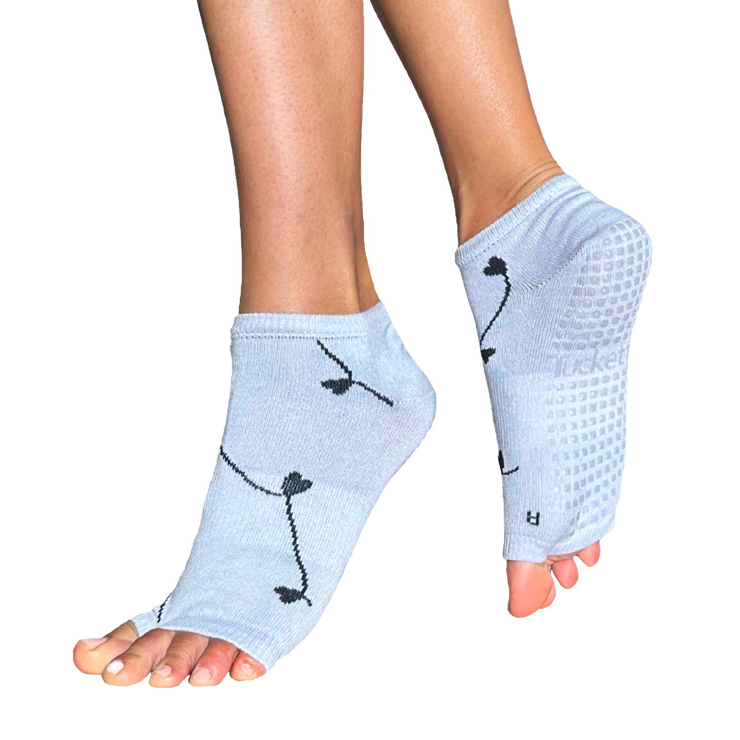 Tucketts Anklet Pilates Socks - Non-Slip Grip, Open Toe, Barre & Yoga - Women's