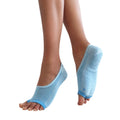 Tucketts Ballerina - Blue MorningGlory Pilates Socks - Non-Slip Grip, Open Toe, Barre & Yoga - Women's