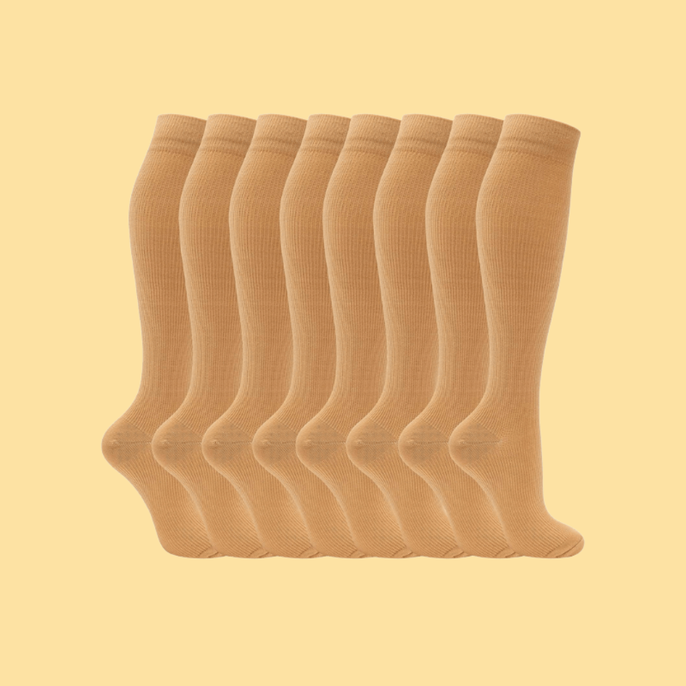 Eight Pack Long Compression Support Fit Socks