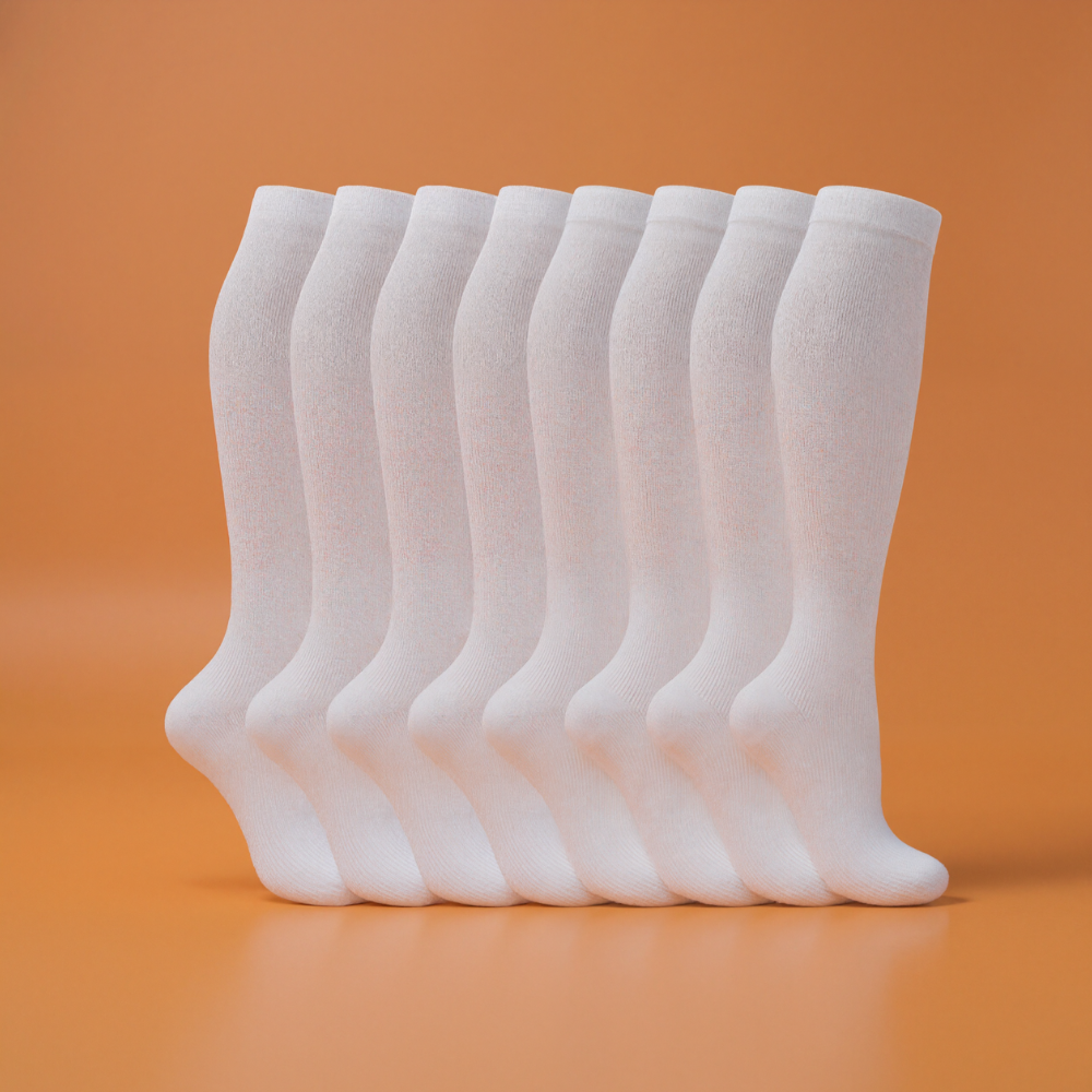 Eight Pack Long Compression Support Fit Socks
