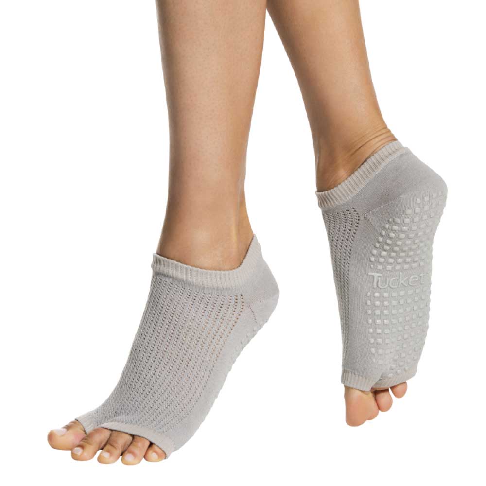 Tucketts Flow Pilates Socks - Non-Slip Grip, Open Toe, Barre & Yoga - Women's
