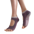 Tucketts Allegro  - RosyBrown Ridge Pilates Socks - Non-Slip Grip, Open Toe, Barre & Yoga - Women's