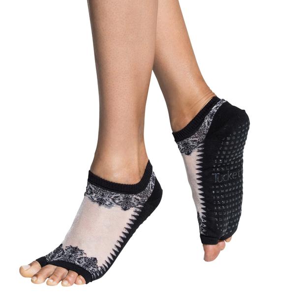 Tucketts Flow Pilates Socks - Non-Slip Grip, Open Toe, Barre & Yoga - Women's