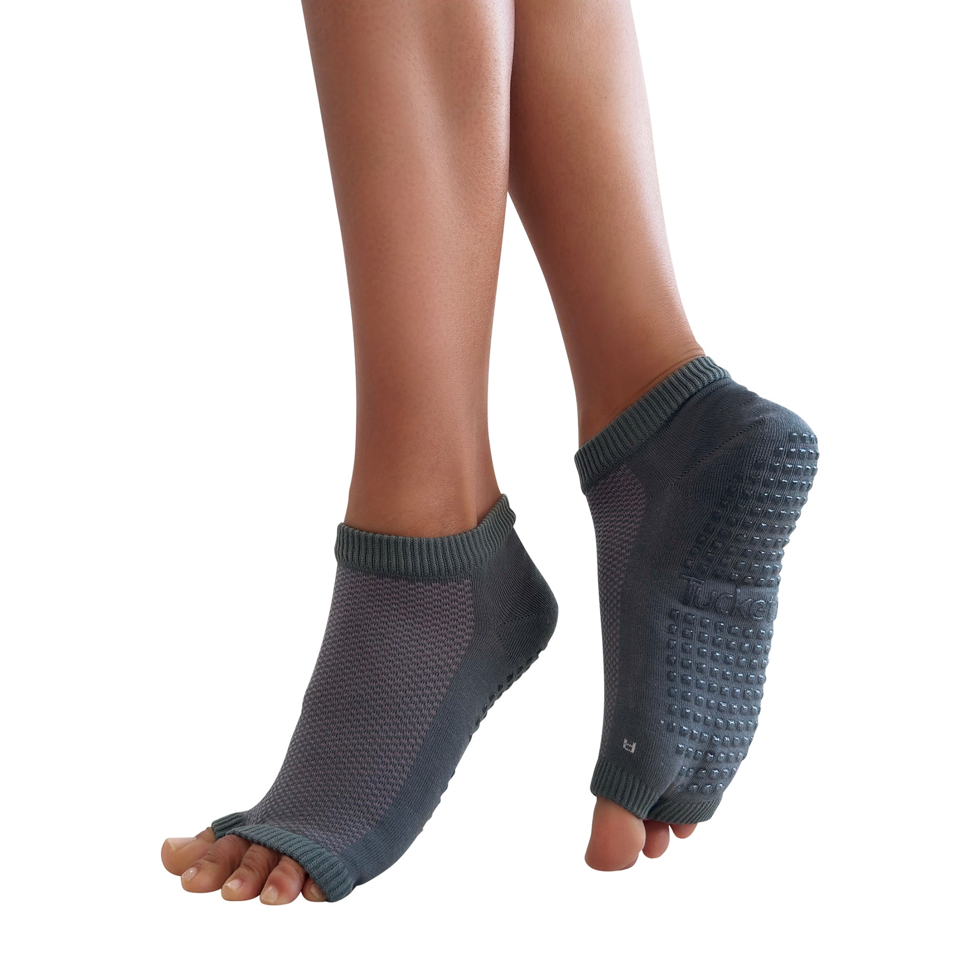 Tucketts Flow Pilates Socks - Non-Slip Grip, Open Toe, Barre & Yoga - Women's
