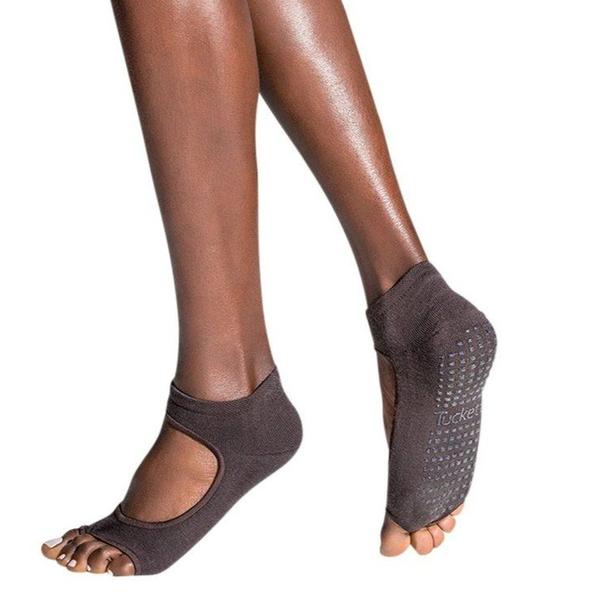 Tucketts Allegro Pilates Socks - Non-Slip Grip, Open Toe, Barre & Yoga - Women's