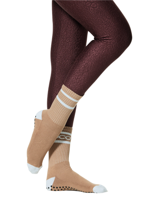 COCO Grip Socks | Tan with White