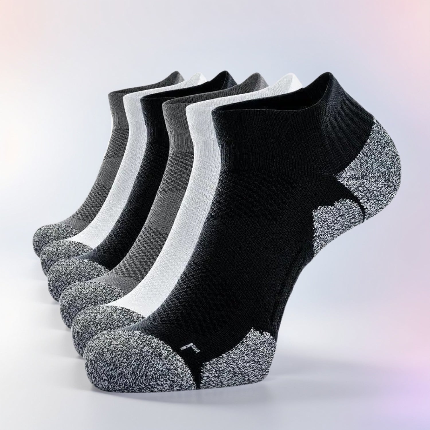 Six Pack Cushioned Compression Socks For Blister Support